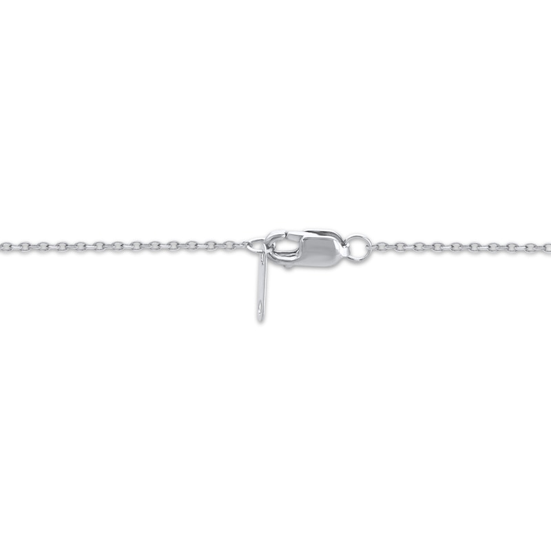 Main Image 4 of Oval-Cut Diamond Double Halo Necklace 1/2 ct tw 10K White Gold 18&quot;