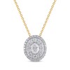 Thumbnail Image 1 of Oval-Cut Diamond Double Halo Necklace 1/2 ct tw 10K Yellow Gold 18"