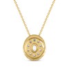Thumbnail Image 3 of Oval-Cut Diamond Double Halo Necklace 1/2 ct tw 10K Yellow Gold 18"