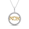 Thumbnail Image 1 of Diamond Hebrew &quot;Mom&quot; Necklace 1/4 ct tw 10K Two-Tone Gold 18&quot;