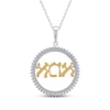 Thumbnail Image 3 of Diamond Hebrew &quot;Mom&quot; Necklace 1/4 ct tw 10K Two-Tone Gold 18&quot;