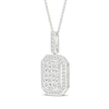 Thumbnail Image 2 of Multi-Diamond Octagon Halo Necklace 1/4 ct tw Sterling Silver 18&quot;