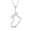 Thumbnail Image 1 of Diamond Accent Tilted Stocking Necklace Sterling Silver 18&quot;