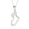 Thumbnail Image 2 of Diamond Accent Tilted Stocking Necklace Sterling Silver 18&quot;