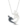 Thumbnail Image 1 of Black & White Diamond Reindeer Heart Necklace 1/20 ct tw Sterling Silver 18&quot;