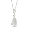 Thumbnail Image 2 of Diamond Christmas Tree Necklace 1/20 ct tw Sterling Silver 18&quot;