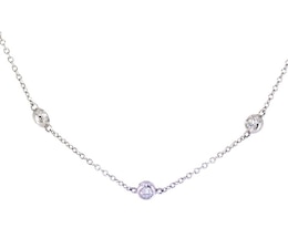 KAY Lab-Grown Diamonds Bezel-Set Station Necklace 1 ct tw 14K White Gold 19"
