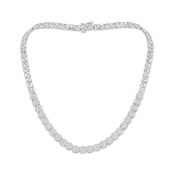 Multi-Diamond Riviera Necklace 3 ct tw 10K White Gold 18"