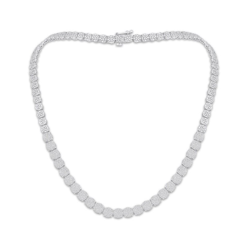 Main Image 1 of Multi-Diamond Riviera Necklace 3 ct tw 10K White Gold 18&quot;