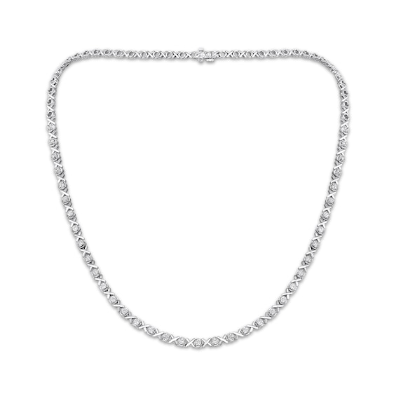 Diamond "XO" Riviera Necklace 1/2 ct tw 10K White Gold 18"