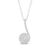 Thumbnail Image 1 of Multi-Diamond Swirl Drop Necklace 1/3 ct tw 10K White Gold 18"