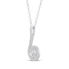 Thumbnail Image 2 of Multi-Diamond Swirl Drop Necklace 1/3 ct tw 10K White Gold 18"