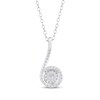 Thumbnail Image 3 of Multi-Diamond Swirl Drop Necklace 1/3 ct tw 10K White Gold 18"