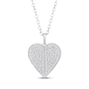 Thumbnail Image 1 of Diamond Heart-Shaped Concave Necklace 1/2 ct tw 10K White Gold 18&quot;