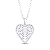 Thumbnail Image 3 of Diamond Heart-Shaped Concave Necklace 1/2 ct tw 10K White Gold 18&quot;