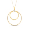 Thumbnail Image 1 of Diamond Double Circle Doorknocker Necklace 1/4 ct tw 10K Yellow Gold 18&quot;