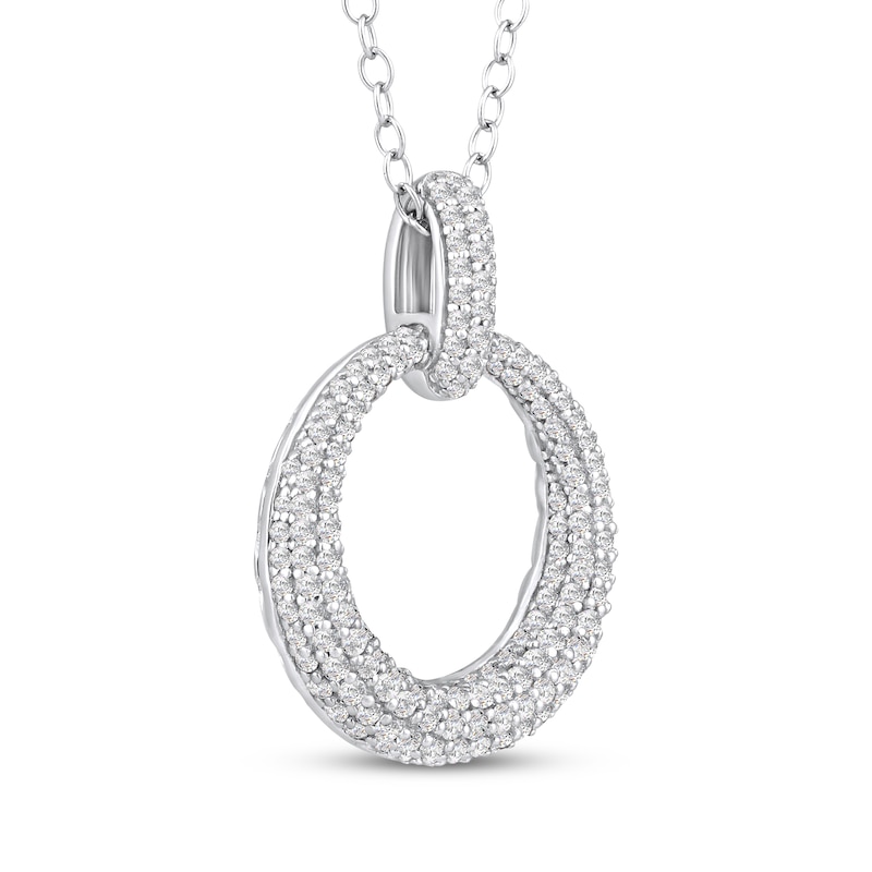 Main Image 2 of Diamond Doorknocker Necklace 3/4 ct tw 10K White Gold 18&quot;