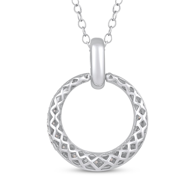 Main Image 3 of Diamond Doorknocker Necklace 3/4 ct tw 10K White Gold 18&quot;