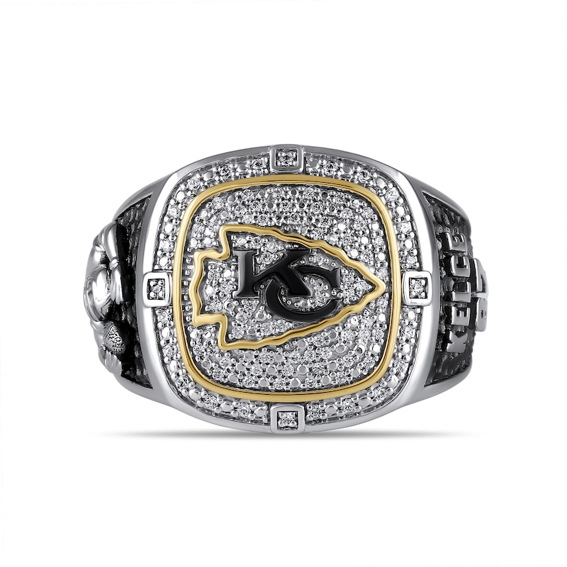 Main Image 1 of True Fans Player's Association Sterling Silver & 10K Yellow Gold Ring showcasing Travis Kelce of the Kansas City Chiefs
