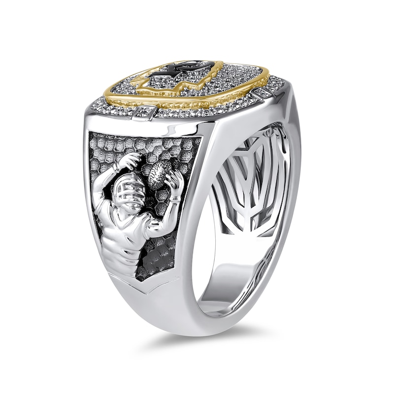 Main Image 2 of True Fans Player's Association Sterling Silver & 10K Yellow Gold Ring showcasing Travis Kelce of the Kansas City Chiefs