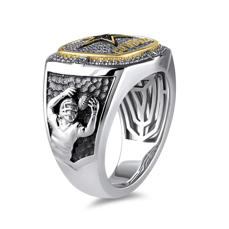 Main Image 2 of True Fans Player's Association Sterling Silver & 10K Yellow Gold Ring showcasing CeeDee Lamb of the Dallas Cowboys