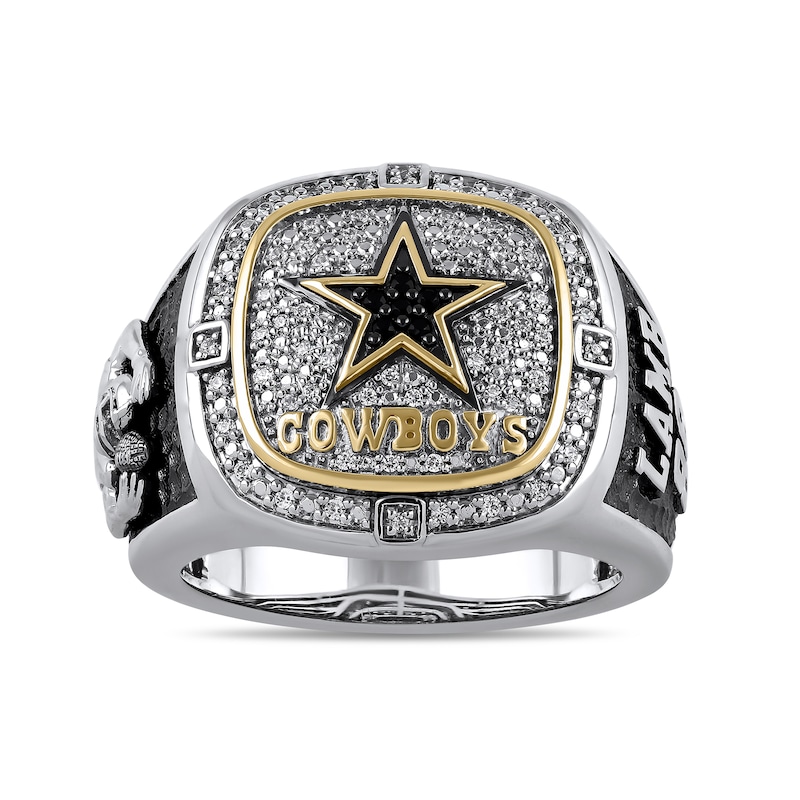 Main Image 3 of True Fans Player's Association Sterling Silver & 10K Yellow Gold Ring showcasing CeeDee Lamb of the Dallas Cowboys