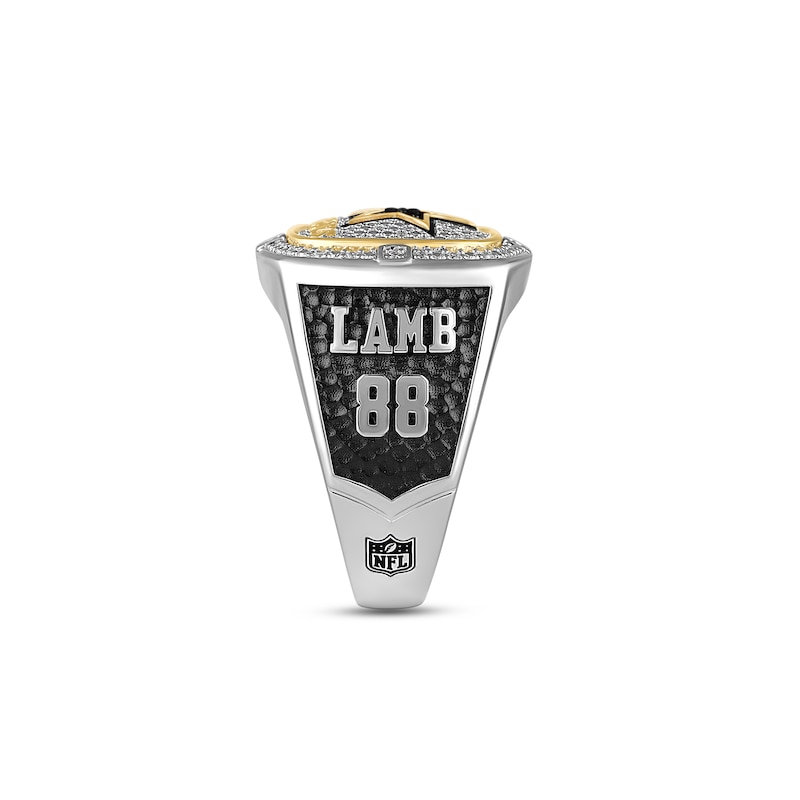 Main Image 4 of True Fans Player's Association Sterling Silver & 10K Yellow Gold Ring showcasing CeeDee Lamb of the Dallas Cowboys