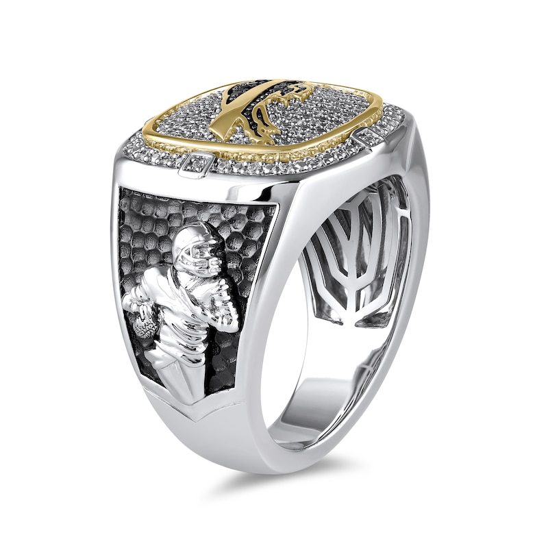 Main Image 2 of True Fans Player's Association Sterling Silver & 10K Yellow Gold Ring showcasing Josh Allen of the Buffalo Bills