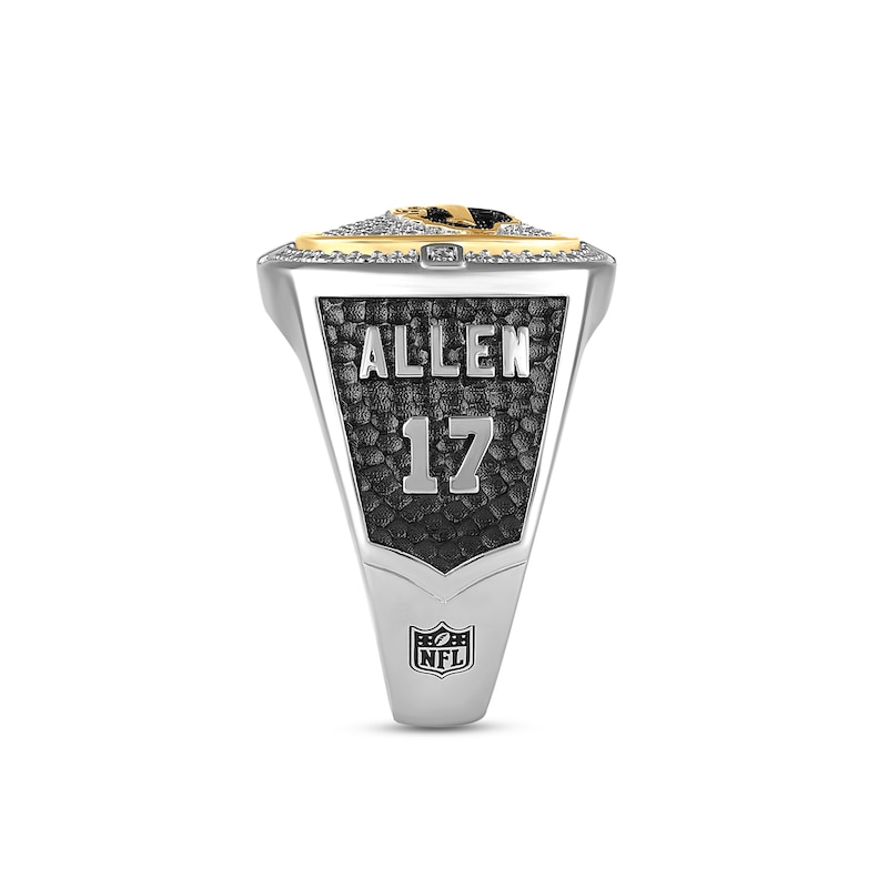 Main Image 4 of True Fans Player's Association Sterling Silver & 10K Yellow Gold Ring showcasing Josh Allen of the Buffalo Bills