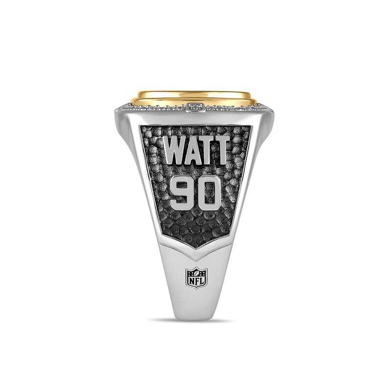 Main Image 4 of True Fans Player's Association Sterling Silver & 10K Yellow Gold Ring showcasing T.J. Watt of the Pittsburgh Steelers