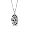 Thumbnail Image 2 of Men's Black Spinel Compass with Roman Numerals Necklace Sterling Silver 24&quot;