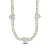 Thumbnail Image 1 of Multi-Diamond Heart Station Curb Chain Necklace 2-5/8 ct tw 10K Yellow Gold 18"