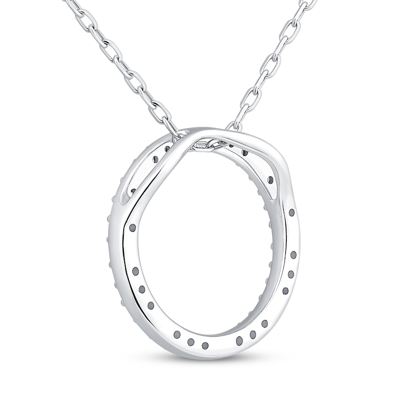 Main Image 3 of Diamond Eternity Circle Necklace 1/8 ct tw Sterling Silver 18&quot;