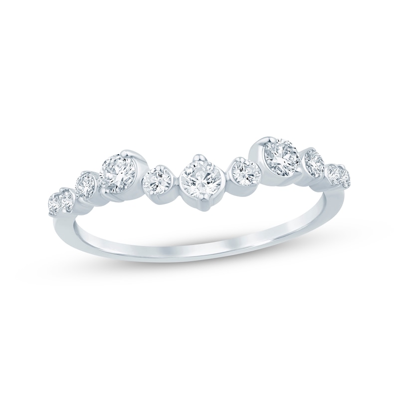 Main Image 1 of Now + Forever Diamond Contour Anniversary Ring 3/8 ct tw 10K White Gold