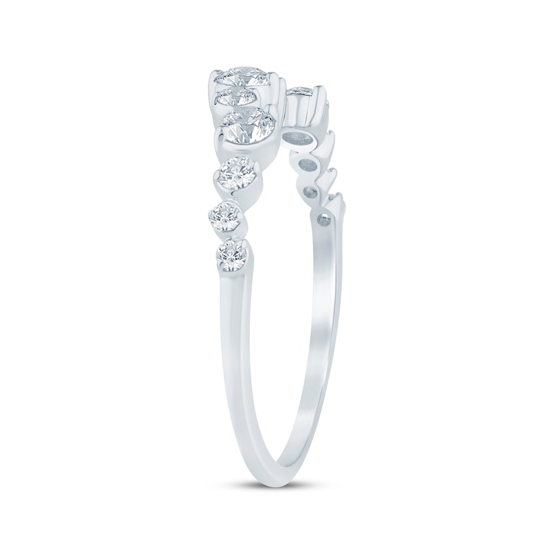 Main Image 2 of Now + Forever Diamond Contour Anniversary Ring 3/8 ct tw 10K White Gold