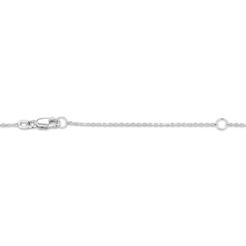 Main Image 4 of Diamond Crescent Moon & Star Dangle Necklace 1/4 ct tw Sterling Silver 18&quot;