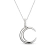 Thumbnail Image 1 of Diamond Crescent Moon Necklace 1/20 ct tw Sterling Silver 18&quot;