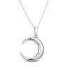 Thumbnail Image 3 of Diamond Crescent Moon Necklace 1/20 ct tw Sterling Silver 18&quot;