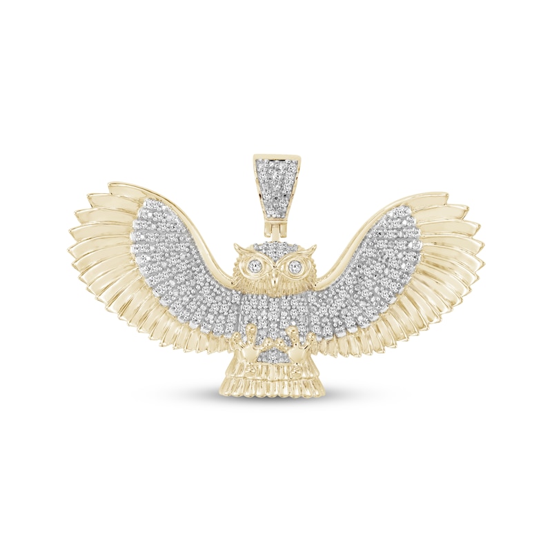 Main Image 1 of Men's Diamond Owl Charm 1/2 ct tw 10K Yellow Gold