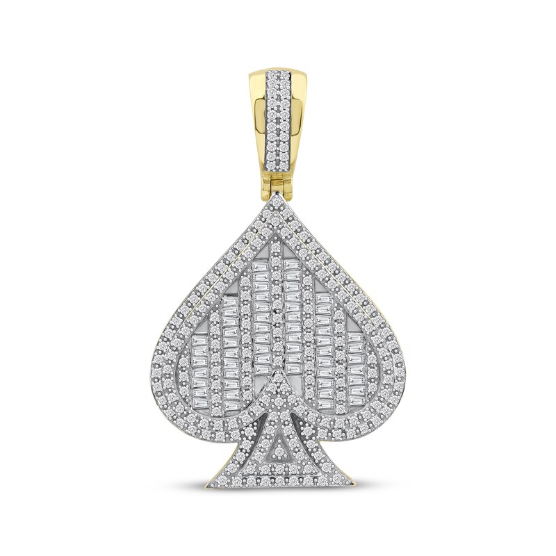 Main Image 1 of Baguette & Round-Cut Diamond Spade Charm 1 ct tw 10K Yellow Gold