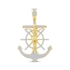 Thumbnail Image 1 of Diamond Anchor & Ship Wheel Crucifix Charm 1/3 ct tw 10K Yellow Gold