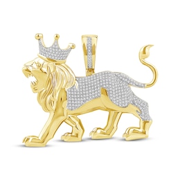 Diamond Lion Charm 3/4 ct tw 10K Yellow Gold
