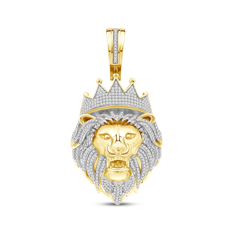 Main Image 1 of Diamond Lion Head with Crown Charm 1-1/4 ct tw 10K Yellow Gold