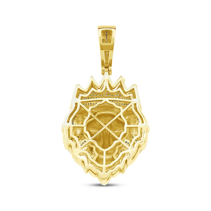 Main Image 3 of Diamond Lion Head with Crown Charm 1-1/4 ct tw 10K Yellow Gold