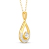 Thumbnail Image 2 of Diamond Teardrop Necklace 1/4 ct tw 10K Yellow Gold 18&quot;