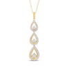 Thumbnail Image 1 of Diamond Triple Teardrop Dangle Necklace 3/4 ct tw 10K Yellow Gold 18&quot;