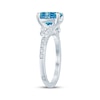 Thumbnail Image 2 of Monique Lhuillier Bliss Oval-Cut Blue & White Lab-Grown Diamond Engagement Ring 2 ct tw 18K White Gold