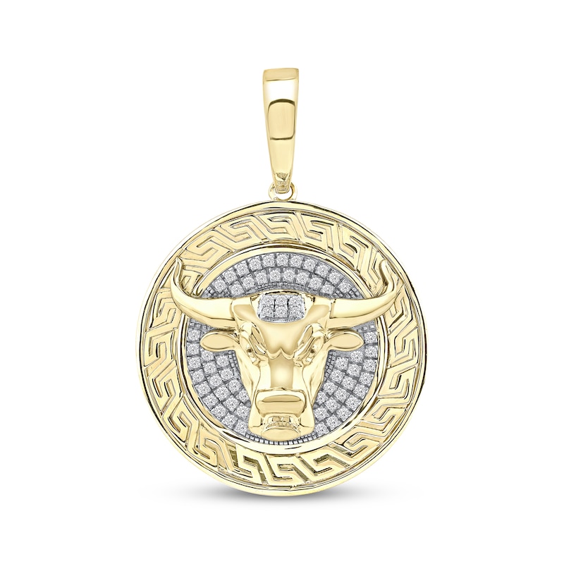 Main Image 1 of Men's Diamond Bull Head Charm 1/2 ct tw 10K Yellow Gold