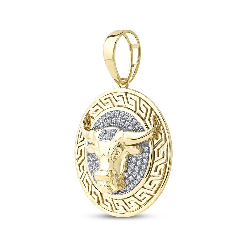 Main Image 2 of Men's Diamond Bull Head Charm 1/2 ct tw 10K Yellow Gold