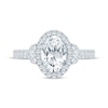 Thumbnail Image 4 of Monique Lhuillier Bliss Oval-Cut Lab-Grown Diamond Halo Engagement Ring 2 ct tw 18K White Gold
